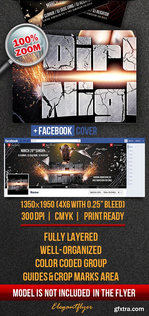 Dirty Night Flyer PSD Template + FB Cover