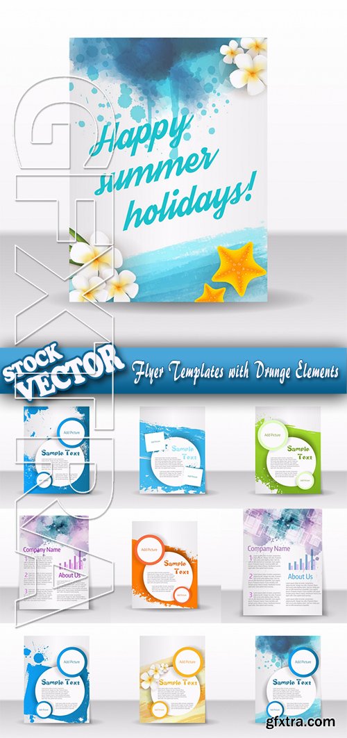 Stock Vector - Flyer Templates with Grunge Elements