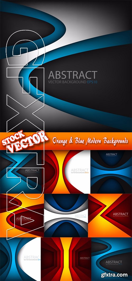 Stock Vector - Orange & Blue Modern Backgrounds