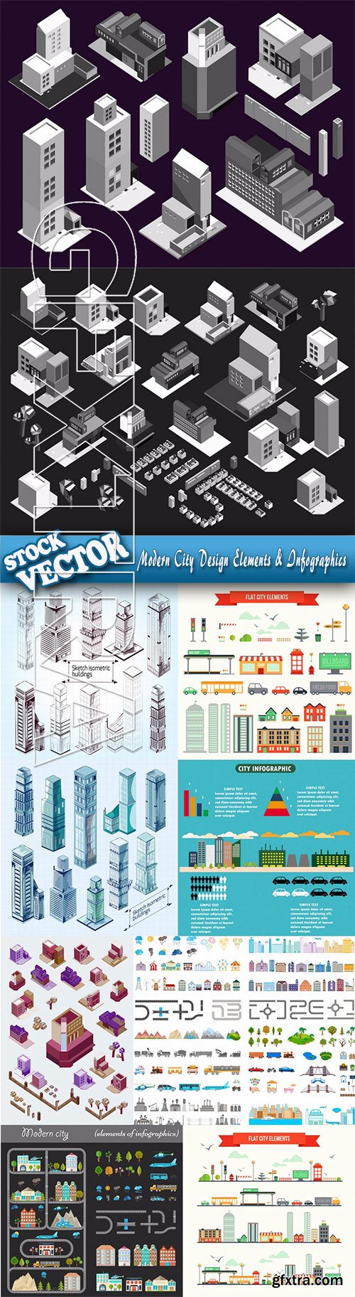 Stock Vector - Modern City Design Elements & Infographics