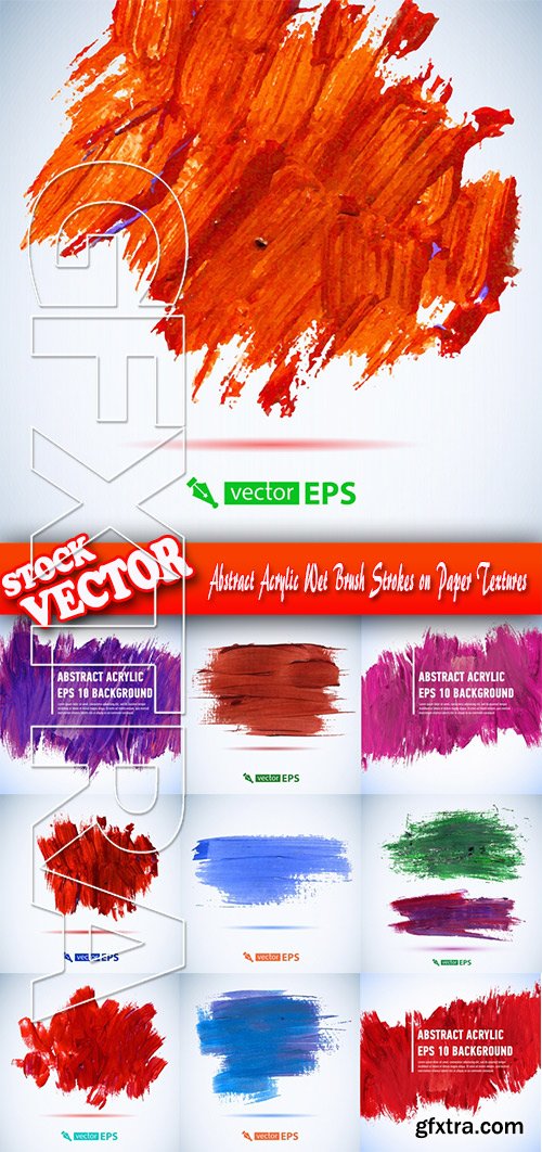 Stock Vector - Abstract Acrylic Wet Brush Strokes on Paper Textures