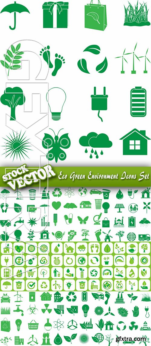 Stock Vector - Eco Green Environment Icons Set