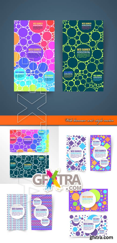 Web banner art style vector