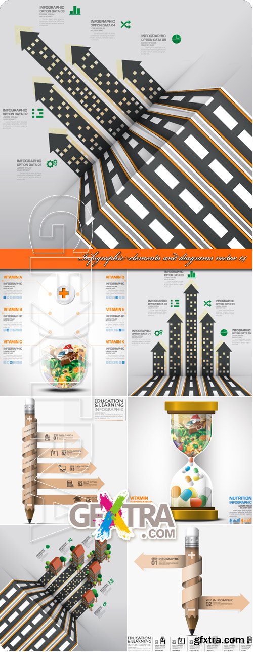 Infographic elements and diagrams vector 14