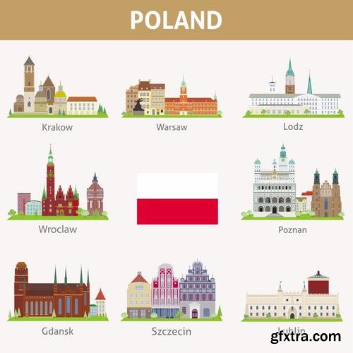 Stock Vector - World Famous Places,25EPS