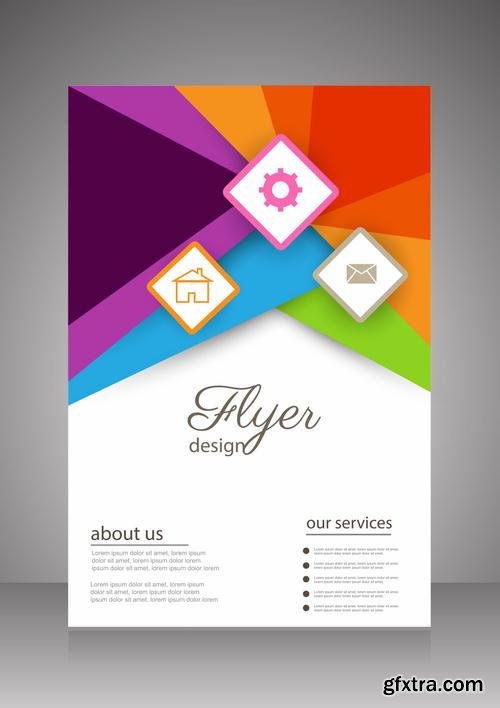 Stock Vector - Flyer Brochure Templates Set, 25EPS