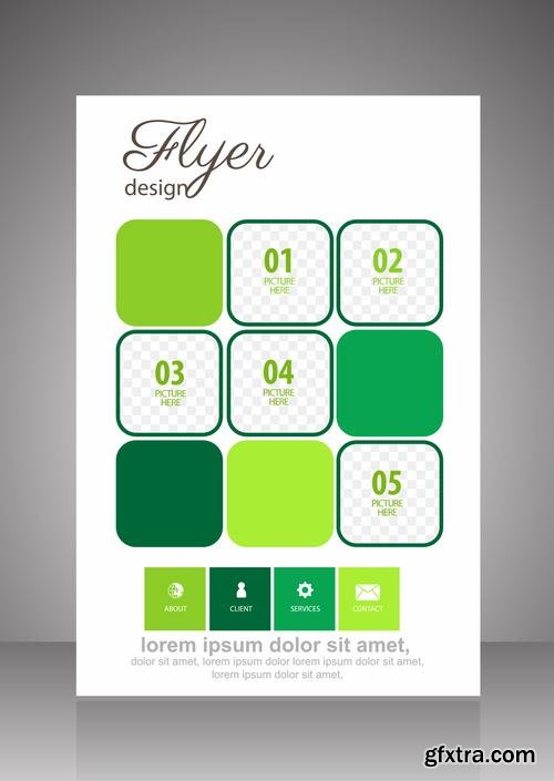 Stock Vector - Flyer Brochure Templates Set, 25EPS