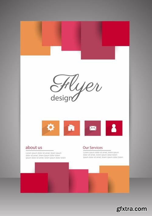 Stock Vector - Flyer Brochure Templates Set, 25EPS