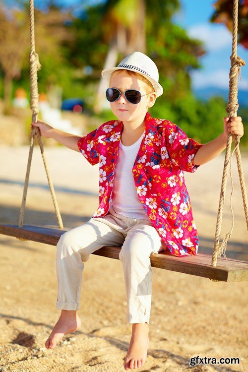 Children on a swing