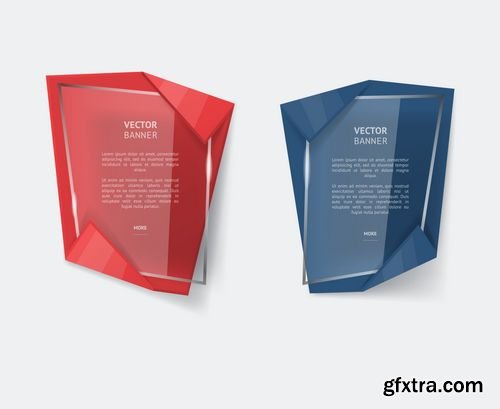 Vector Origami Banners Set