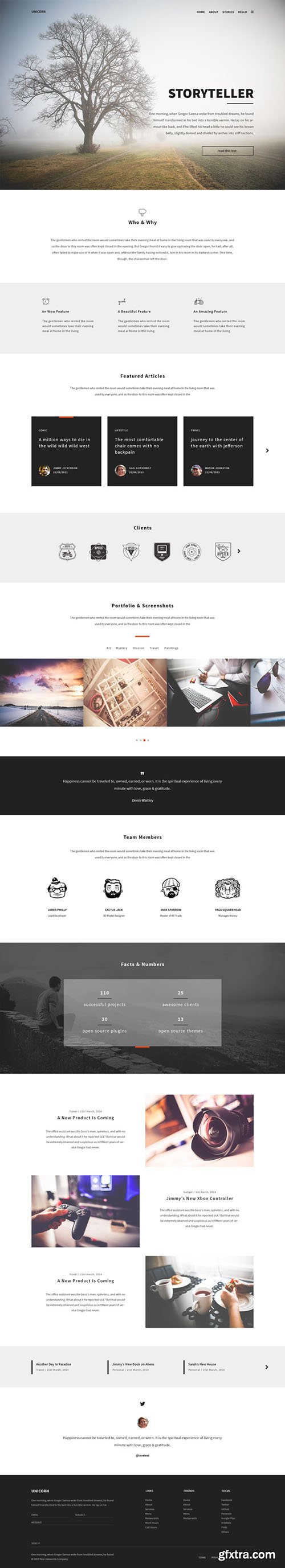 PSD Web Templae - Unicorn - Landing Page