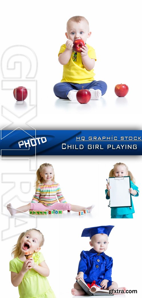 Stock Photo - Child girl playing