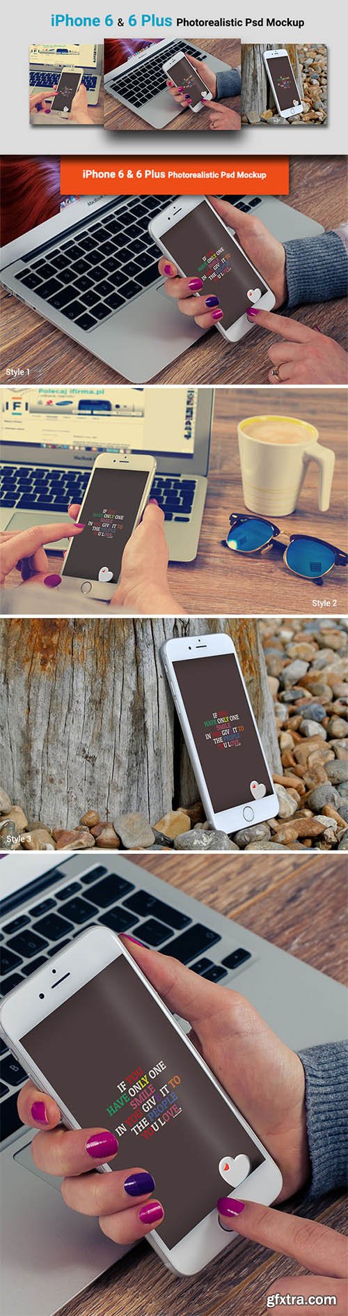 Photorealistic PSD Mock-Up's - iPhone 6 & 6 Plus