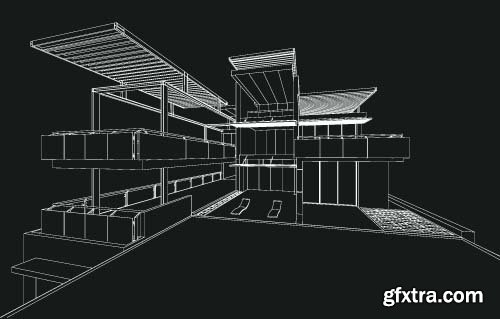 Architecture building room diagram 11x EPS