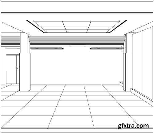 Architecture building room diagram 11x EPS