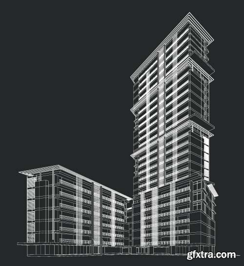 Architecture building room diagram 11x EPS