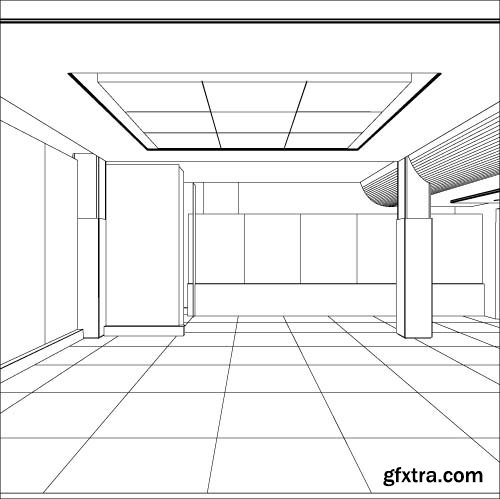 Architecture building room diagram 11x EPS