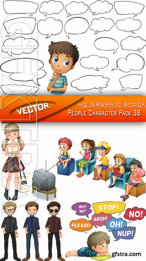 Stock Vector - People Character Pack 38