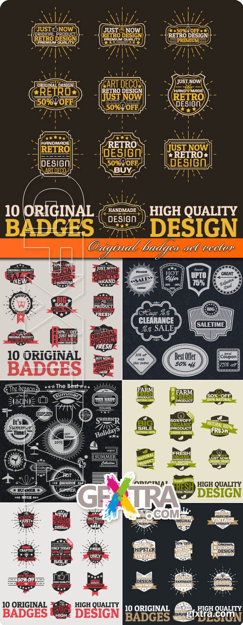 Original badges set vector