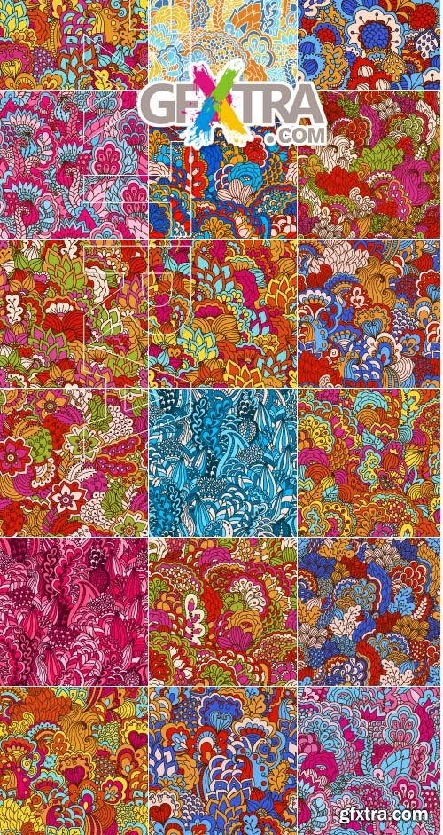 Seamless pattern with floral elements colorful background vector