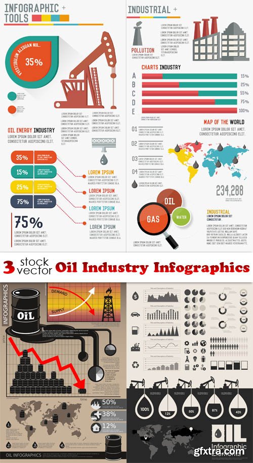 Vectors - Oil Industry Infographics