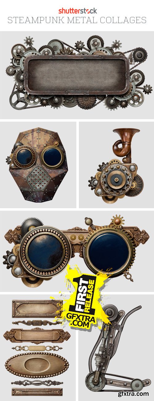 Amazing SS - Steampunk Metal Collages, 25xJPGs