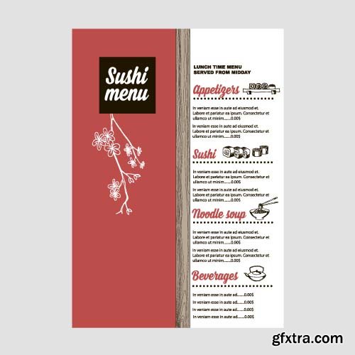 Menu template for cafes and restaurants 12x EPS