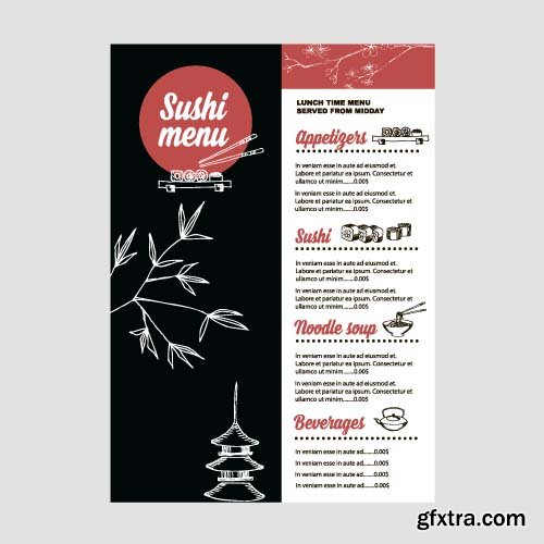 Menu template for cafes and restaurants 12x EPS