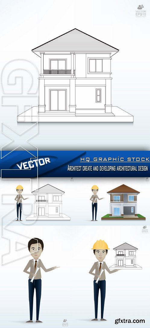 Stock Vector - Architect create and developing architectural design