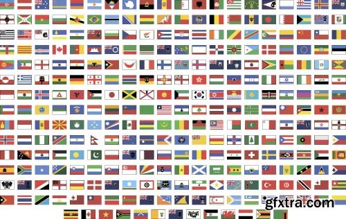 Globe map compass flag 8x EPS