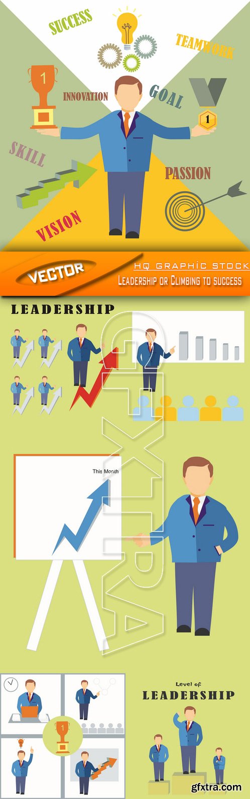 Stock Vector - Leadership or Climbing to success