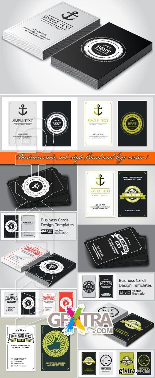 Business card art style brand and logo vector 3