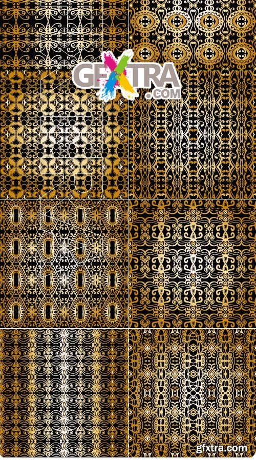 Seamless gold pattern backgrounds vector