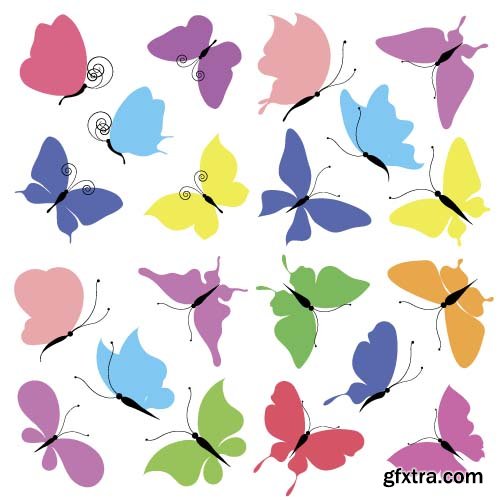 Butterflies are beautiful and colorful 11x EPS