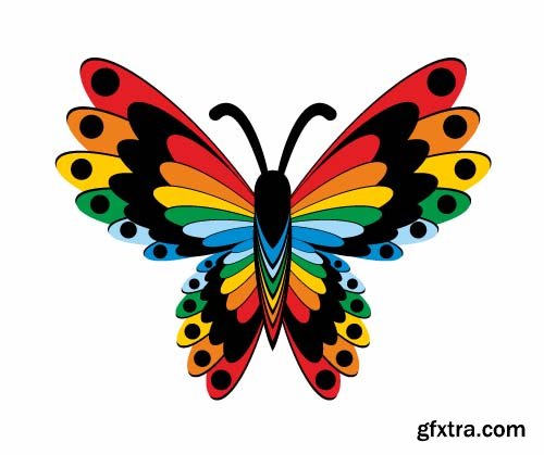 Butterflies are beautiful and colorful 11x EPS