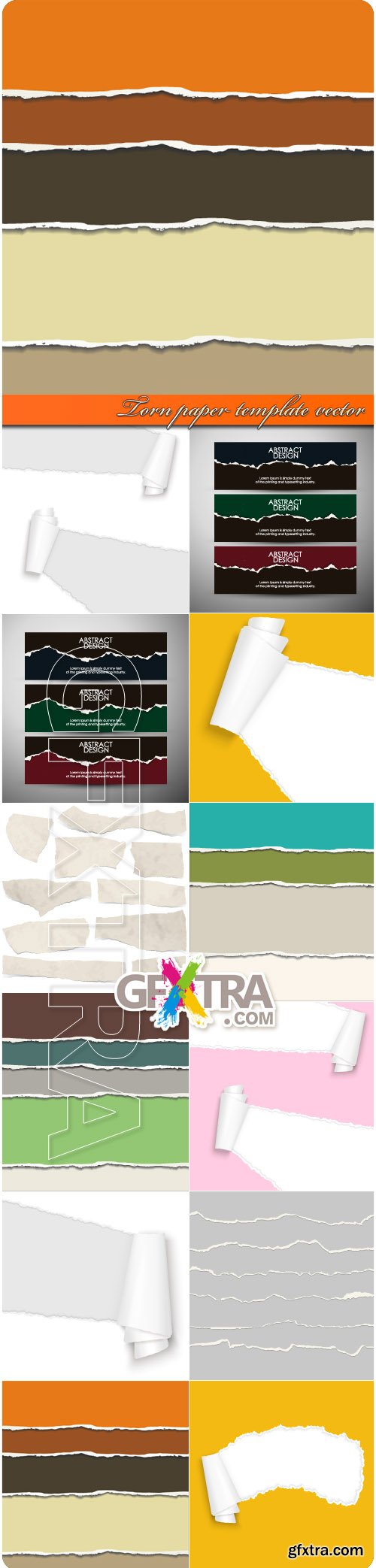 Torn paper template vector