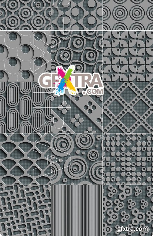 Abstract seamless pattern perforated vector background 2