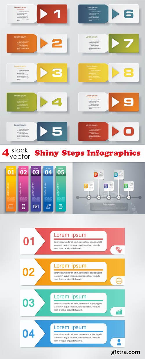 Vectors - Shiny Steps Infographics