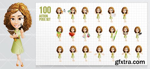 Curly Girl Cartoon Character Ultimate Set