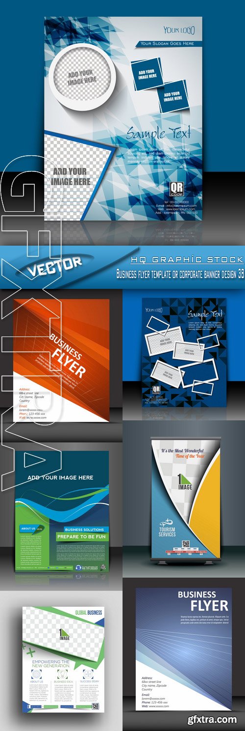 Stock Vector - Business flyer template or corporate banner design 38