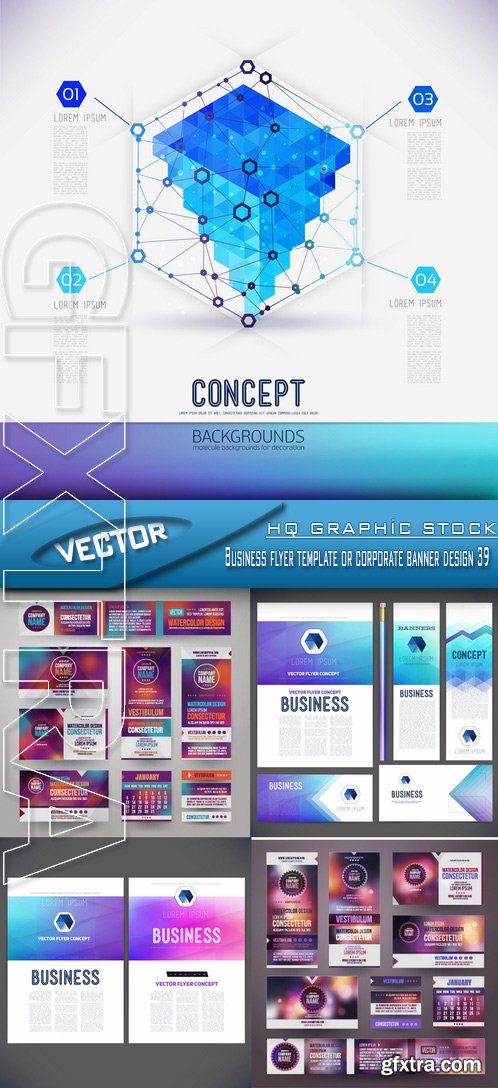 Stock Vector - Business flyer template or corporate banner design 39