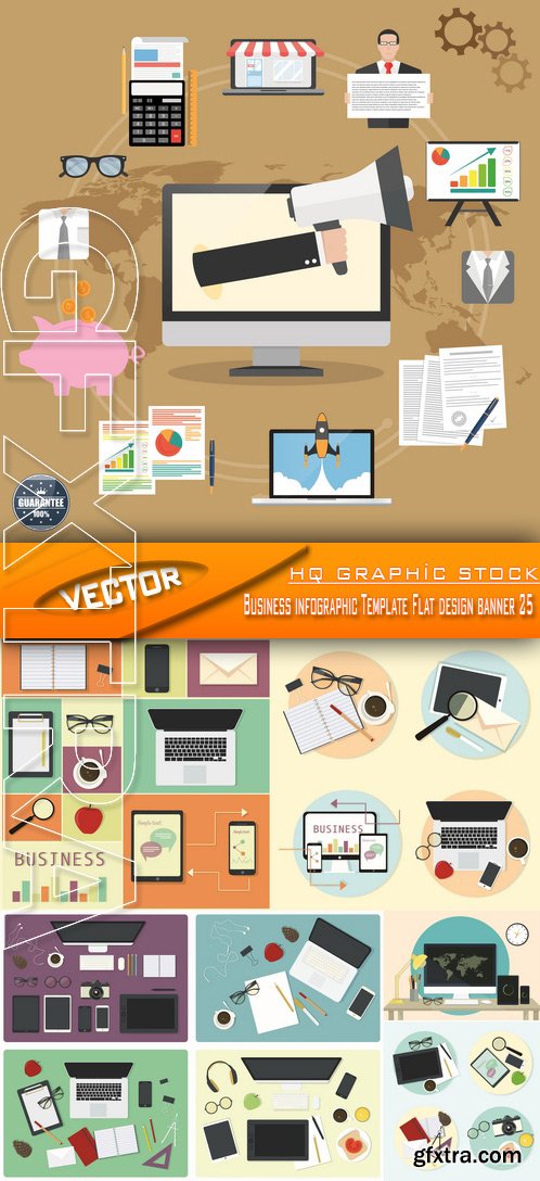 Stock Vector - Business infographic Template Flat design banner 25