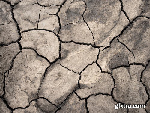 Stock Photos - Cracks in the ground, 25xJPG