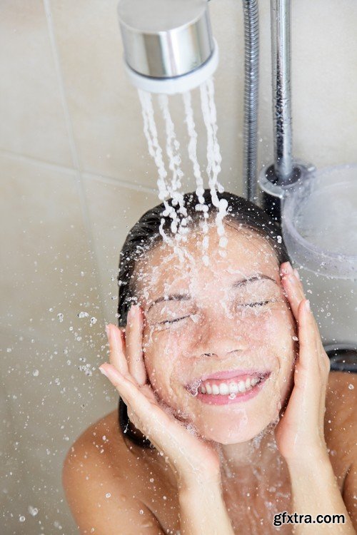 Stock Photos - Girl taking a shower, 25xJPG