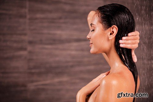 Stock Photos - Girl taking a shower, 25xJPG