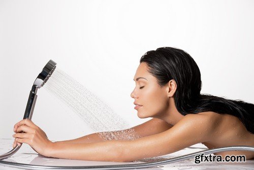 Stock Photos - Girl taking a shower, 25xJPG