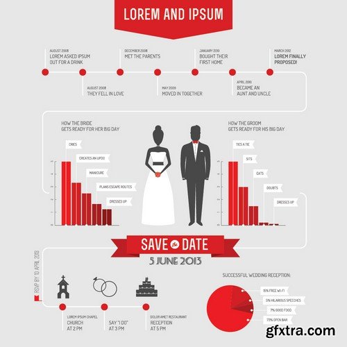 Stock Vectors - Wedding infographic, 25xEPS