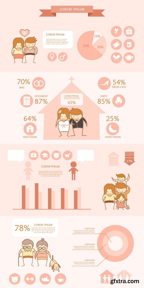 Stock Vectors - Wedding infographic, 25xEPS