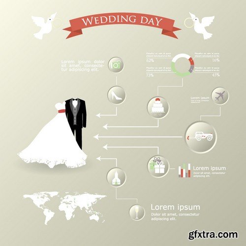 Stock Vectors - Wedding infographic, 25xEPS