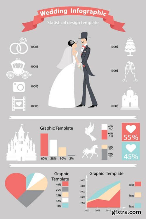 Stock Vectors - Wedding infographic, 25xEPS